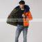 New trendy comfortable khaki and orange revisible warm men down jacket