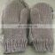 Cute knitted rabbit fur mittens high quality ladies mittens