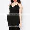 Wholesale New Design Women Strappy Plunge Front Black Jumpsuit In Plus Size