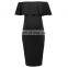 Grace Karin Sexy Women's Off Shoulder Hips-Wrapped Black Maternity Bodycon Pencil Dress CL010625-1