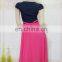 Muslim chiffon with top denim jacket gown dress for elegant ladies