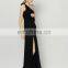 T-JP509 One-Shoulder Open Fork Black Jersey New Design Jumpsuits Women