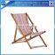 Adjustable wooden foldable reclining beach chair