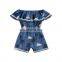 Girl Flamingo Lace Off Shoulder Jumpsuit Kids Boutique Clothing Cute Baby Clothes