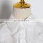TWOTWINSTYLE Patchwork Ruffles Blouses Female Lapel Collar Lantern Long Sleeve Irregular Shirts
