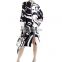 TWOTWINSTYLE Women Shirt Dress Lapel Striped Hit Color A Line Knee Length Loose Oversized Fashion