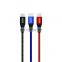 2M  3A durable fiber braided wire  feel comfortable to hold pull -resistant for iPhone micro type-c data cable