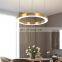 Modern Brass LED Round Ring Chandelier Gold Stainless Steel Pendant Light Chandelier