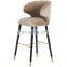 American wrought iron bar chair household high stool bar front desk cashier reception chair luxury flannel hotel high bar chair