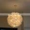 Fashion Round Feather Hanging Pendent Lamp For Home Decor Simple LED Ceiling Pendant Lights