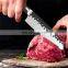 Forged Kitchen Knife Hammered Stainless Steel Cleaver Knife With Double Steel Head Santoku Knife