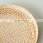 Natural Round Rattan Webbing Tray, Coffee Table Tray, Wicker Fruit tray Wholesale Handwoven