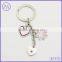 High Quality Gift Key chain Metal pink crystal heart love keychain