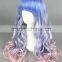 Beautiful Japanese 65cm medium Long Wave blue pink cosplay Synthetic Lolita women wig