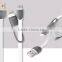 Colorful Micro USB 2in1 data charger cable for iphone , android data cable , ios data cable