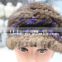 latest design sReal mink fur hat knitted winter headwear with lined