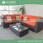 9 Piece Rattan Outdoor Garden Furniture Black Wicker Rattan Sectional Corner Sofa Set with Colorful Cusions
