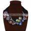 Brown Collar Statement Necklace Color Flower Crystal Wide Necklace