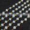 $4/meter by Trade Assurance- opal white faceted crystal quartz beaded stone chains for necklace-Free Shipping