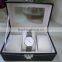 luxury black leather shadow window lid watch box gift box lint lock front black jewelry leather box