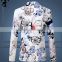 OEM latest designer top quality new fashionable long sleeves one button slim fit floral outdoor printed fancy blazers for men