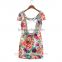OEM manufacturer fashion latest design lady summer beaded O-neck short Sleeve cotton sleeveless women dresses for party