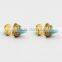Double turquoise spike front to back stud earring