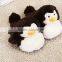 plush penguin slipper/adult plush slipper/plush penguin animal slippers