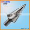 2016 high speed steel step drill tools with spiral