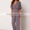 Ladies V neck one piece wide sleeve fashion jumpsuit