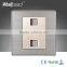 2015 China Hot Sale Wholesaler Wallpad Luxury Wall Light Switch Panel Telephone Double TEL Socket