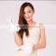 Genuine Fur Leather Gloves With Fox Fur Trim Snow White Fur Lined For Girls