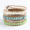 Five laps fashion leather bracelet Natural opal Pure manual weaving charm bracelets bangles for women jewelry wholesale