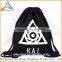 black cotton drawstring bag/fashion korean school bags