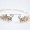 Cuff Ring Rose Gold Wave Pattern Bracelet White Crystal Rhinstone Wings Open Adjustable Cuff For Women For 2016New Intrend Style