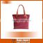 New arrival fashion design custom PU Shopping bags for Lady 2016,Red PU for main body