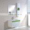 white mirrored MDF, PVC wall mounted acrylic bathtub shower tray and bathroom vanity