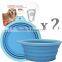 Factory OEM Single color logo factory collapsible silicone pet bowl