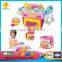 Lovely funiture toy set Plastic play house for kids washing machine with light and music