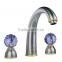 Two Crystal Handle Brass Basin Mixer Faucet
