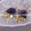 Natural Amethyst Gem stone Pendant, Gold Plated Edged Drusy Amethyst Pendant, Druzy Pendant