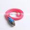 Best selling high quality novelty led smile usb data cable,usb charger cable