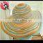 Clorful Rainbow Paper Straw Wide Brim Beach Hat