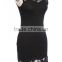 Black Patchwork Lace Hollow-out Sleeveless Dress