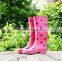 Ladies Fashion Dot Print Rubber Rain Boots
