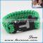 Outdoor Survival Logo Engraved Paracord Bracelet With Fire Starter Buckle