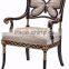 Classic Elegant Chinoiseries Painted English Style Solid Wood Dining Armchair with Beautiful Floral Fabric BF12-05274d