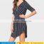 Latest short sleeve v neck shift striped shirt dress design casual summer office work wear dresses pictures for elegant ladies