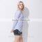 2017 Latest Fashion Lady Long Sleeve Stripe Casual Blouse Design