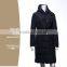 Hood No Fur Fashionable Women Black Long Goose Down Winter Coat with Belt